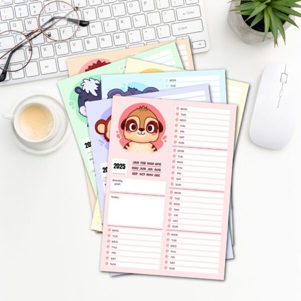 2025 monthly planners printable